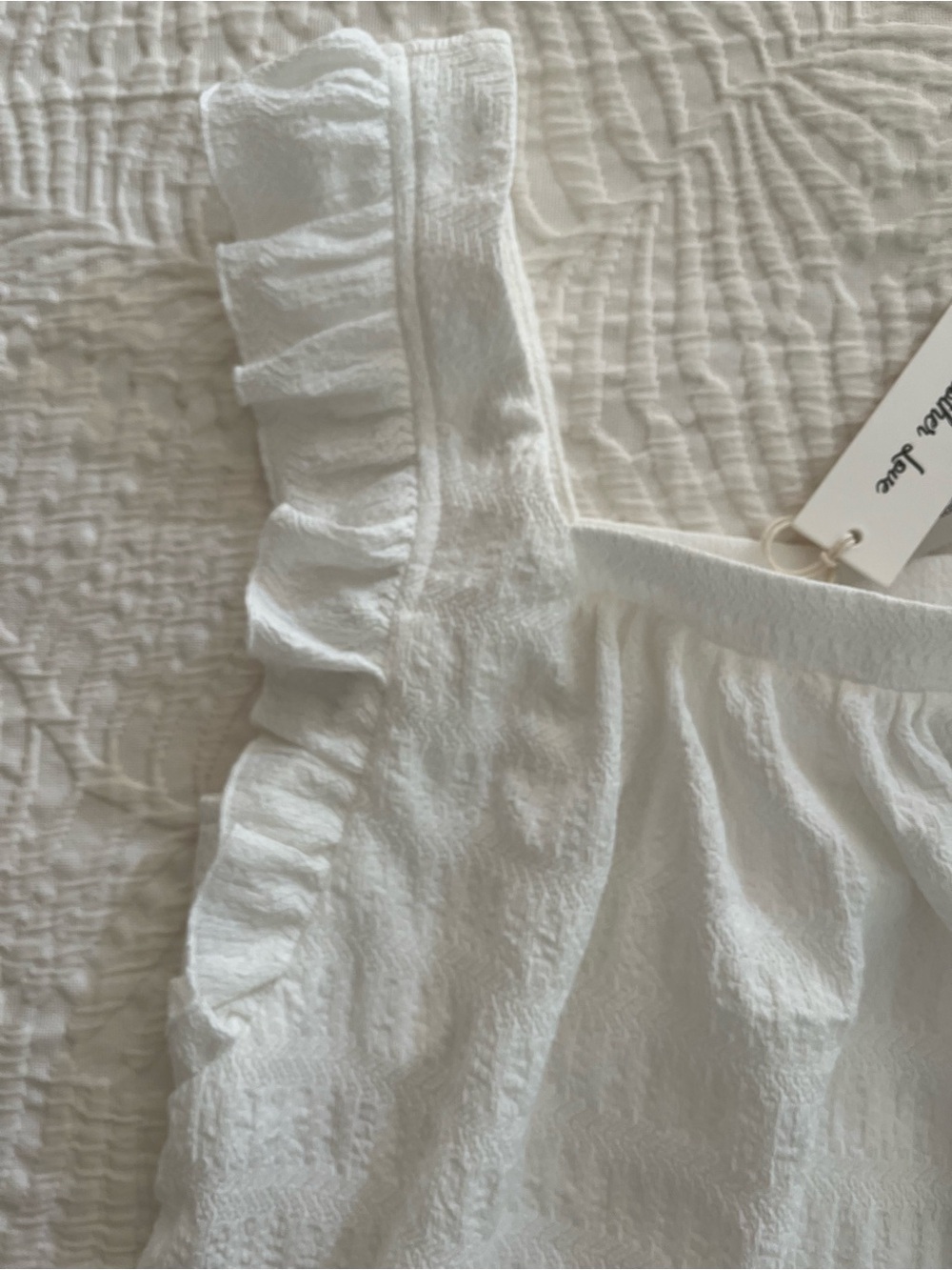 Another Love White Ruffle Strap Tank - Picture 4 of 7